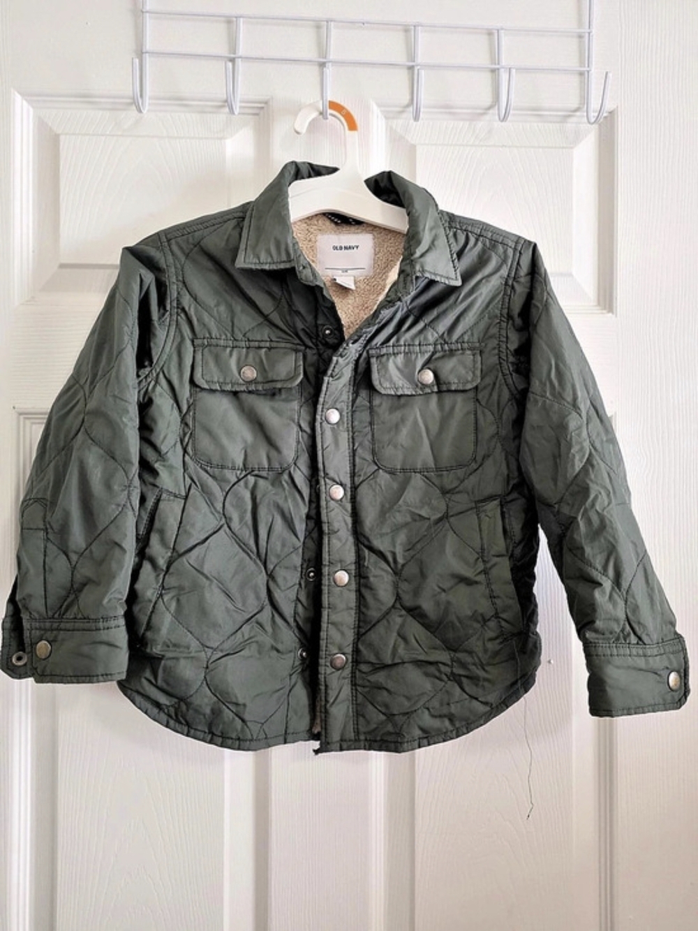 Old Navy Quilted Sherpa-Lined Jacket in Green Size Small